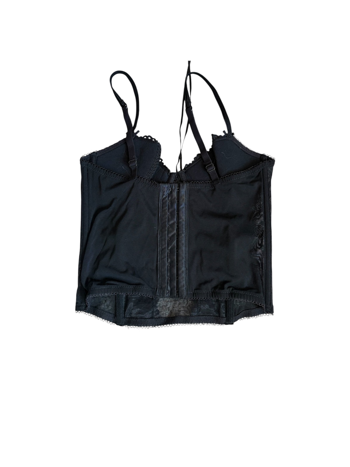 Black lace rhinestone cropped tank size 34B