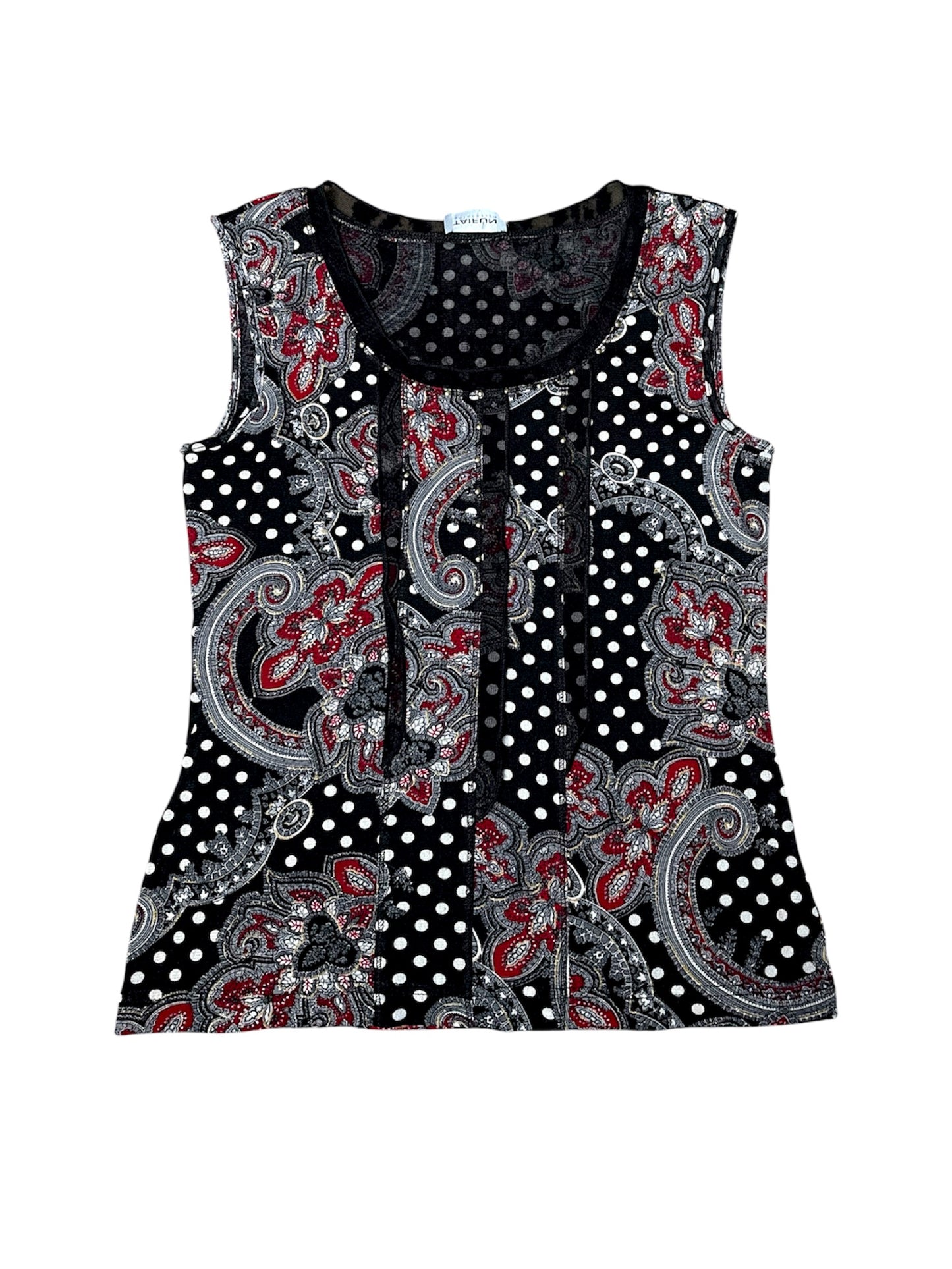 Polkadot floral mesh top size M