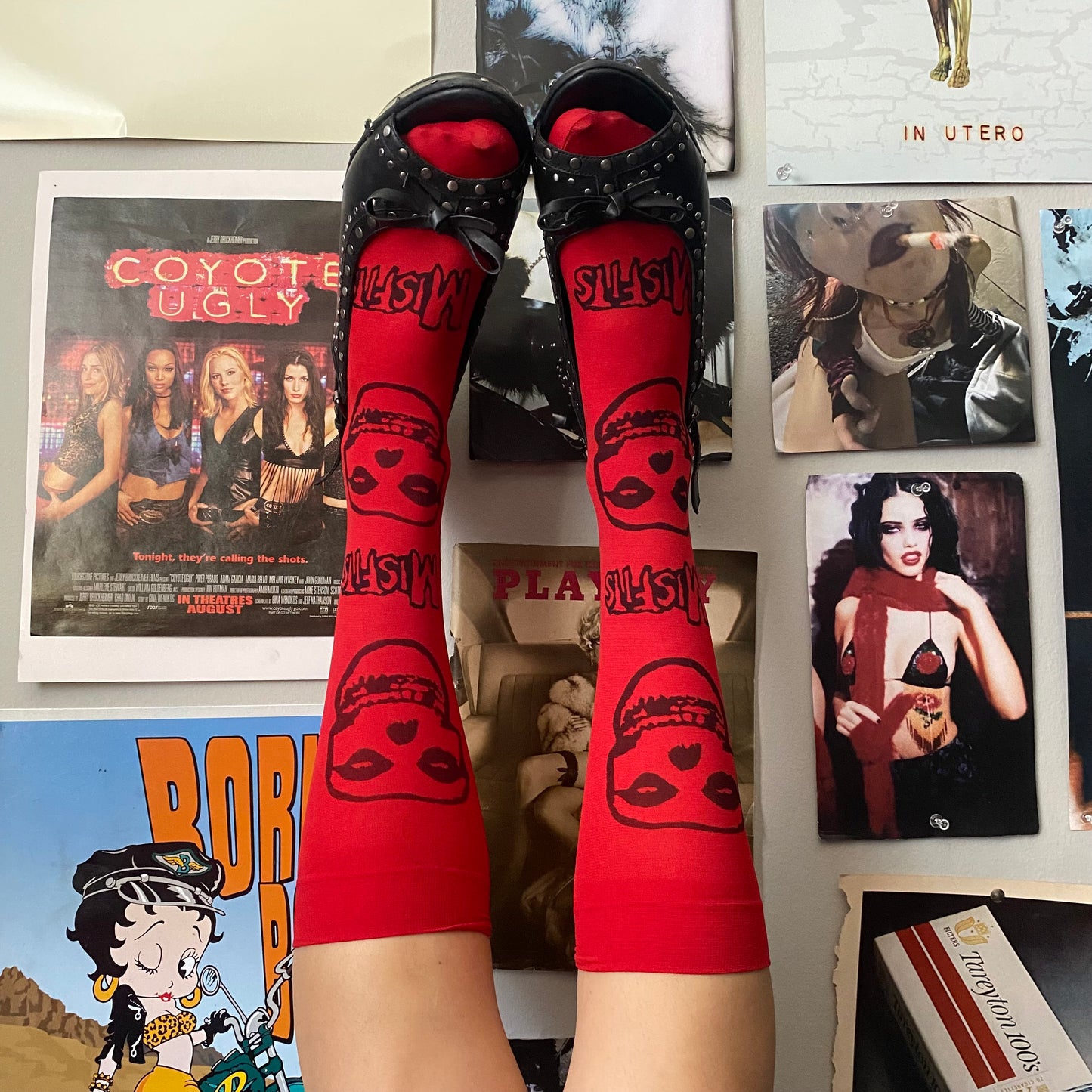 Printed under the knee socks
