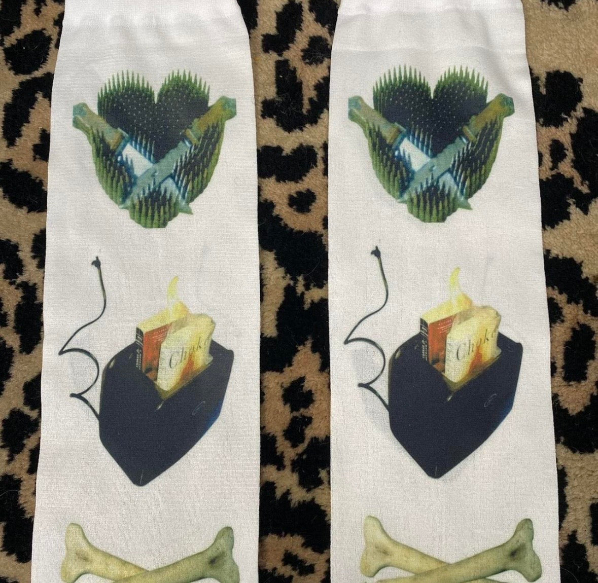 Printed under the knee socks