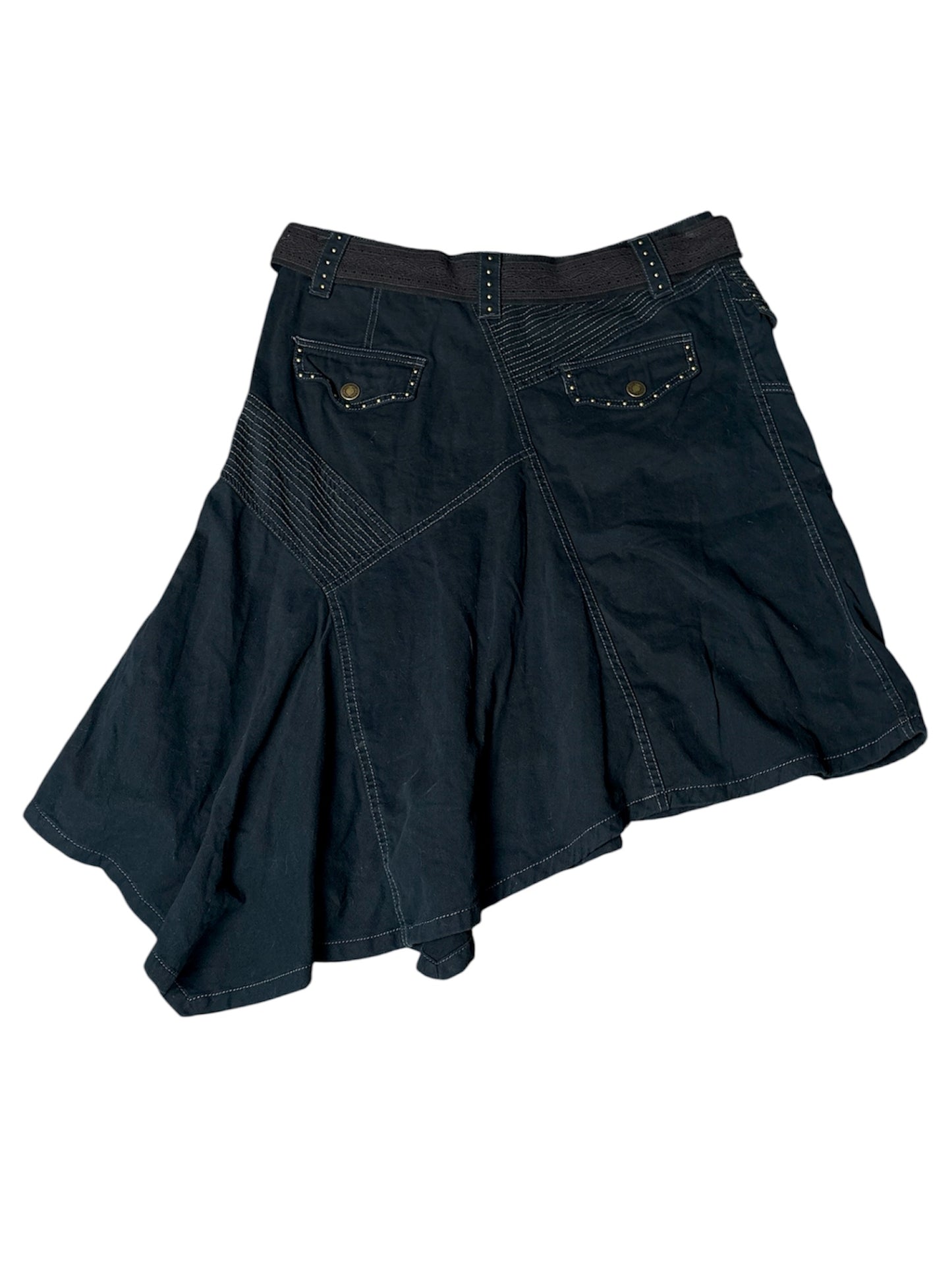 Euro asymmetrical blue skirt waist size 38