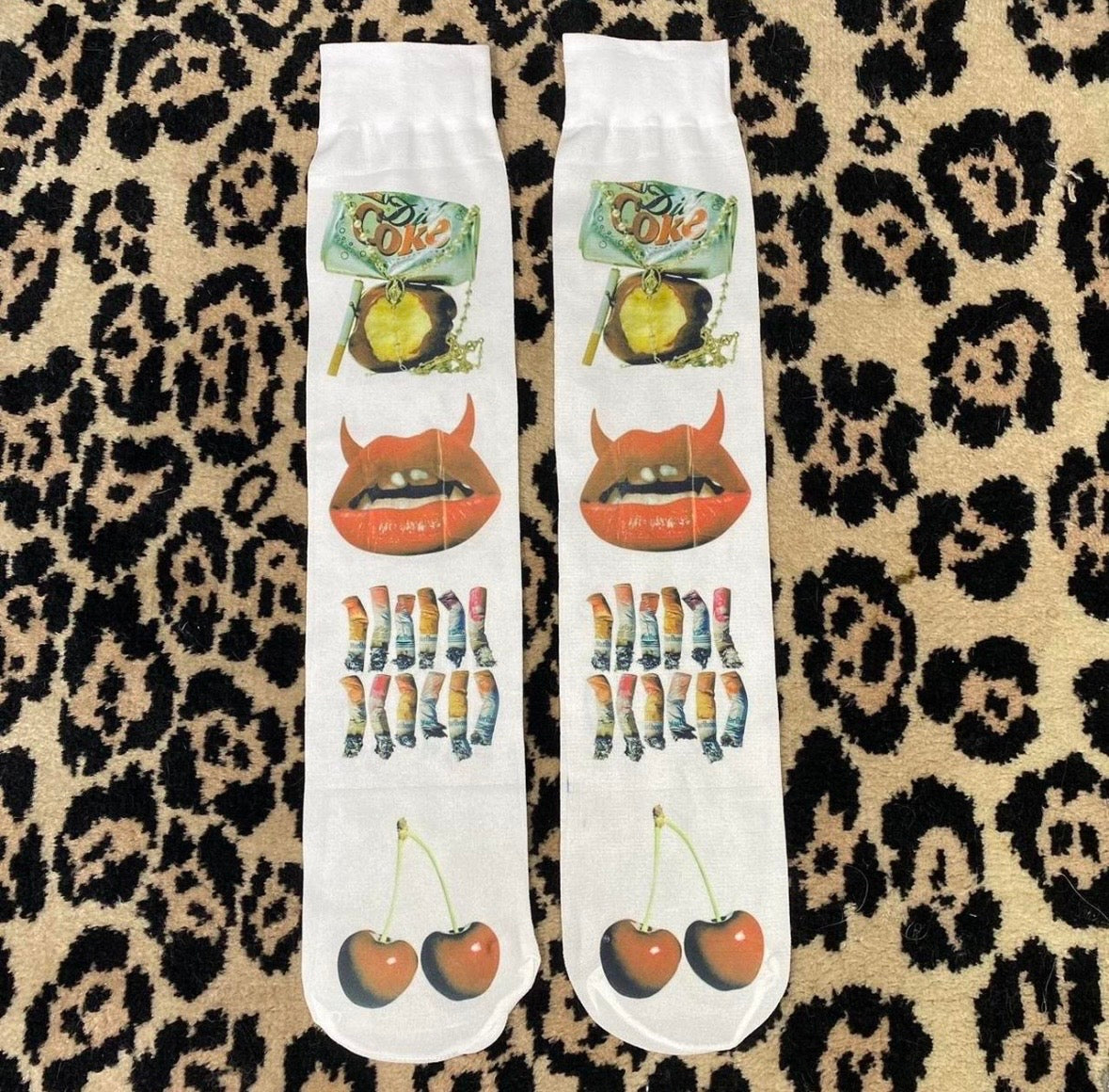 Printed under the knee socks