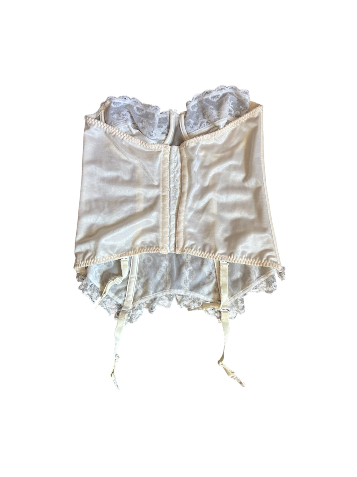 Vintage Cream strapless lace corset 36C
