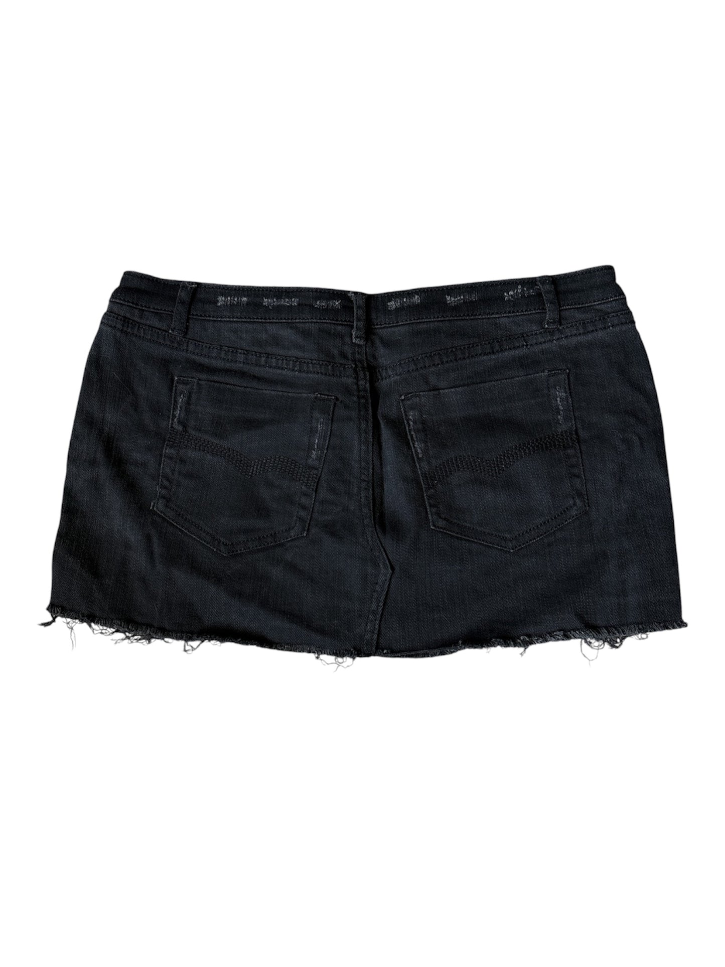 Wet Seal black denim mini skirt size 7 (waist 32 in)