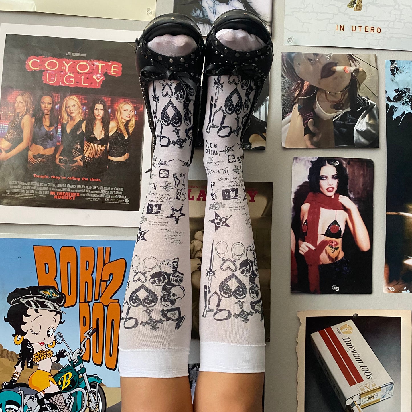 Printed under the knee socks