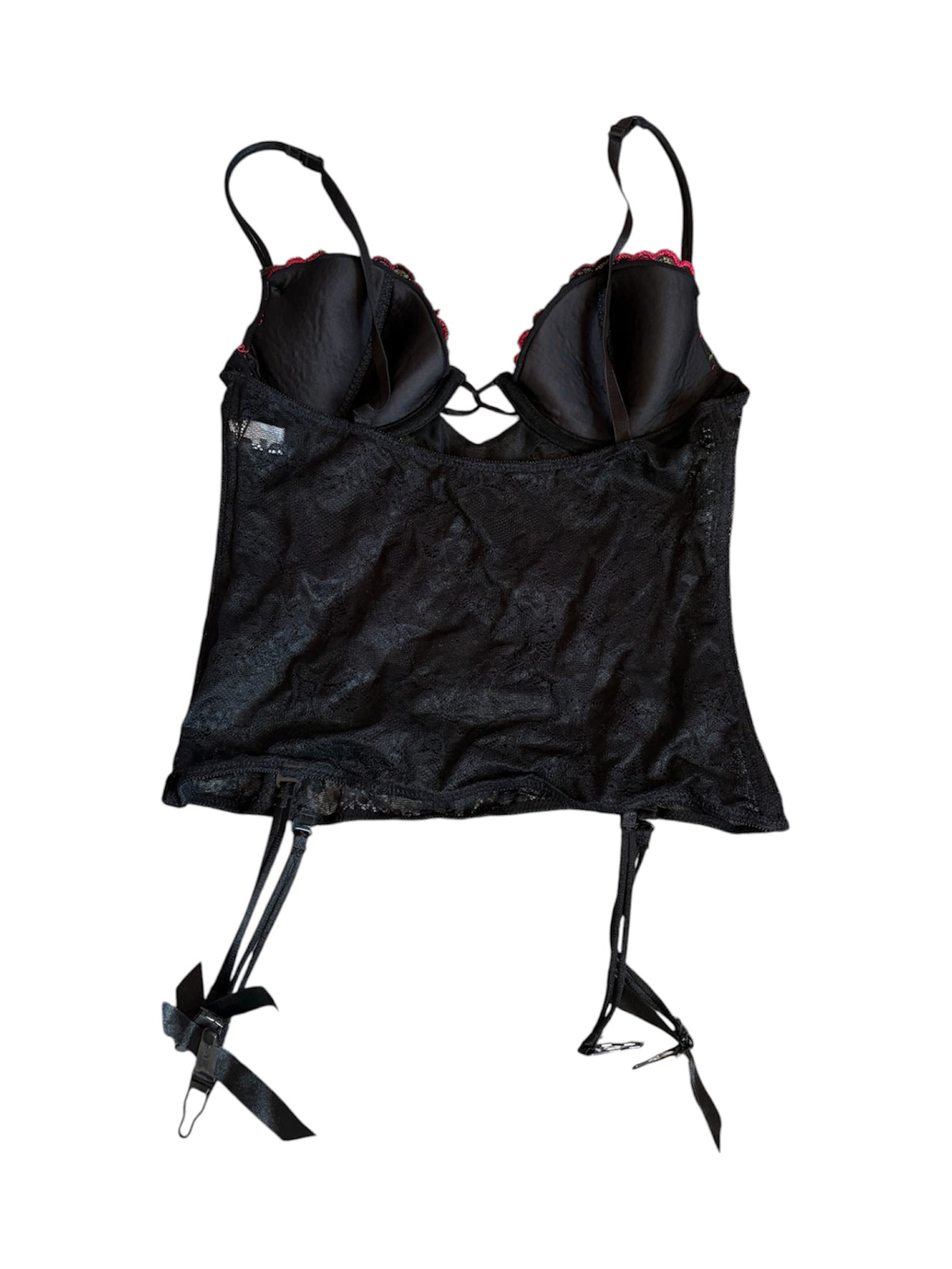Black lace floral top B cup