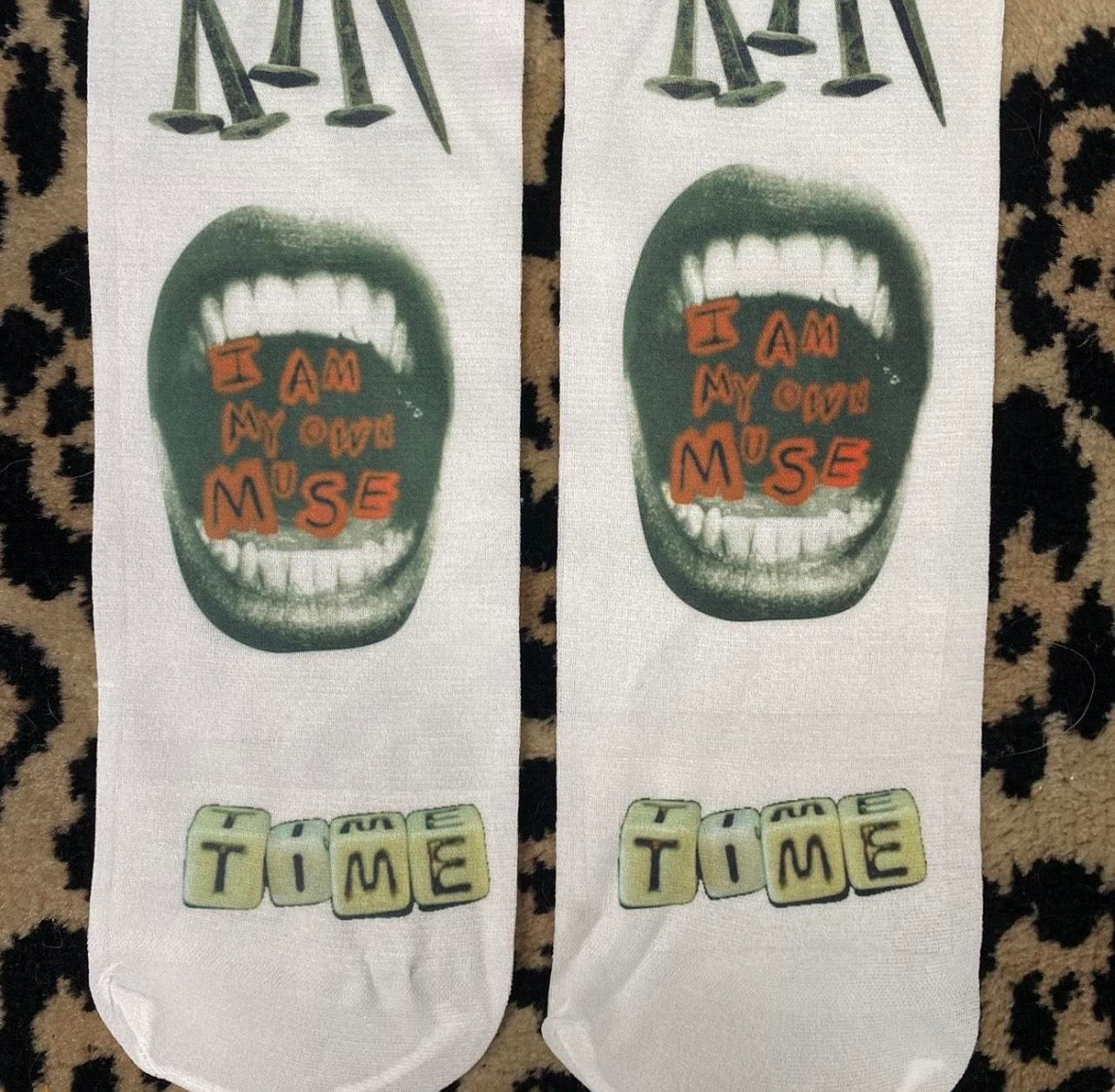 Printed under the knee socks