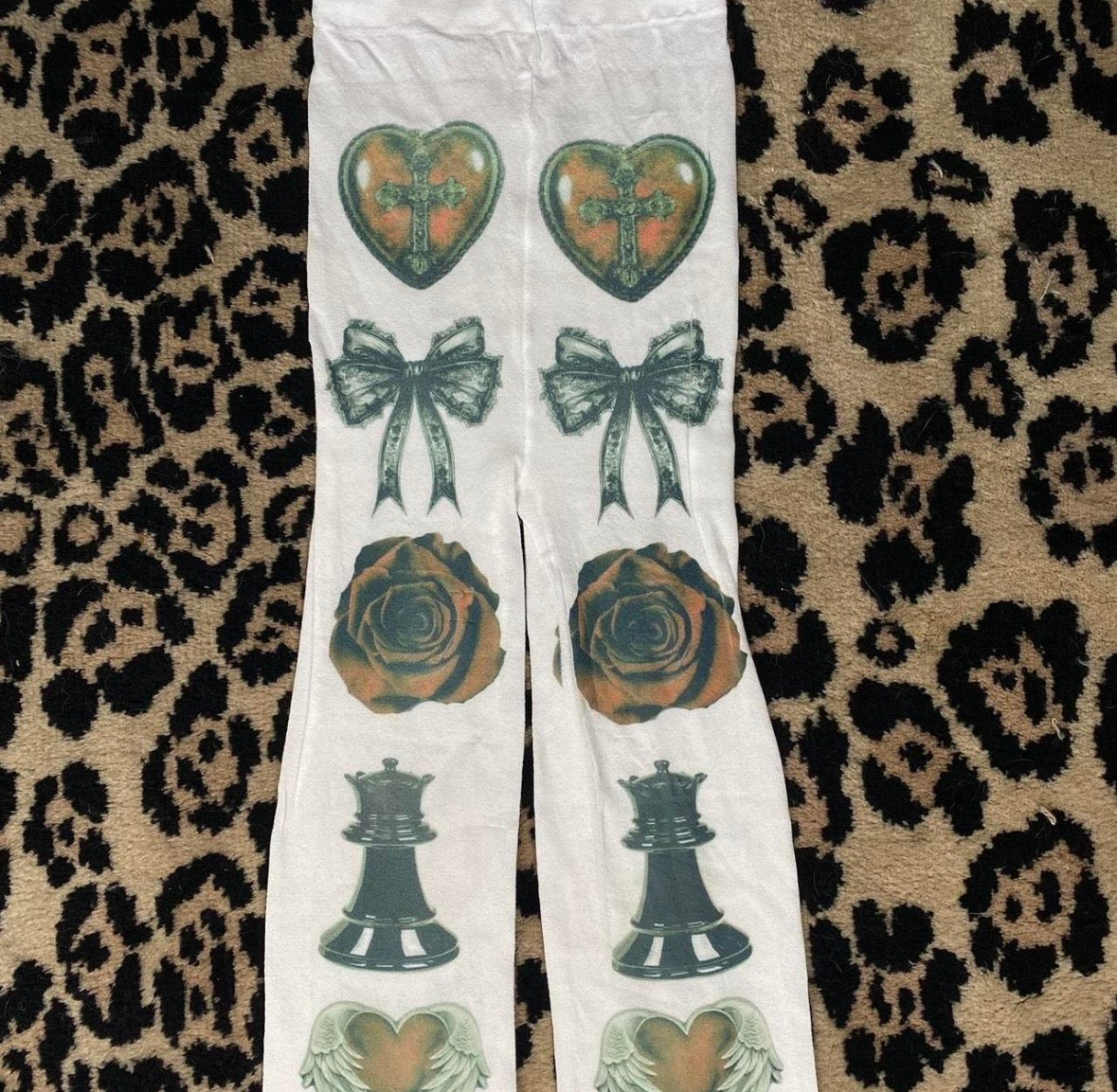 Printed full leg tights