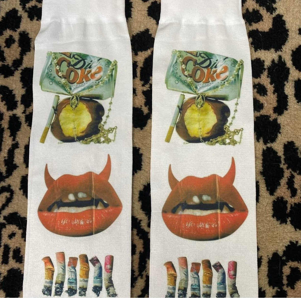 Printed under the knee socks