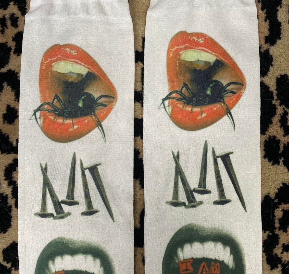 Printed under the knee socks