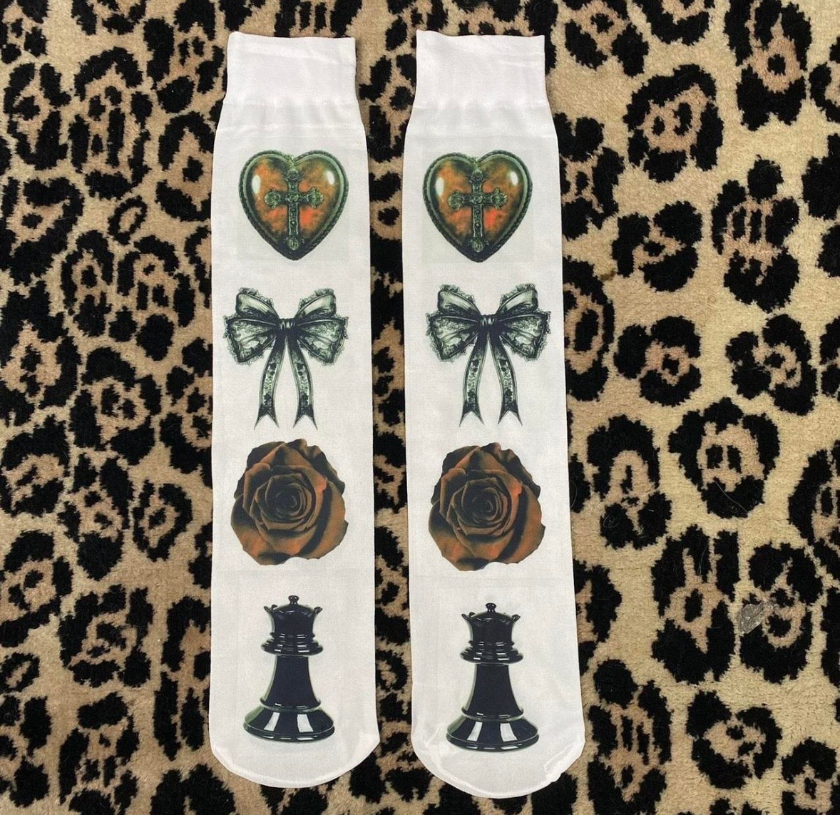 Printed under the knee socks