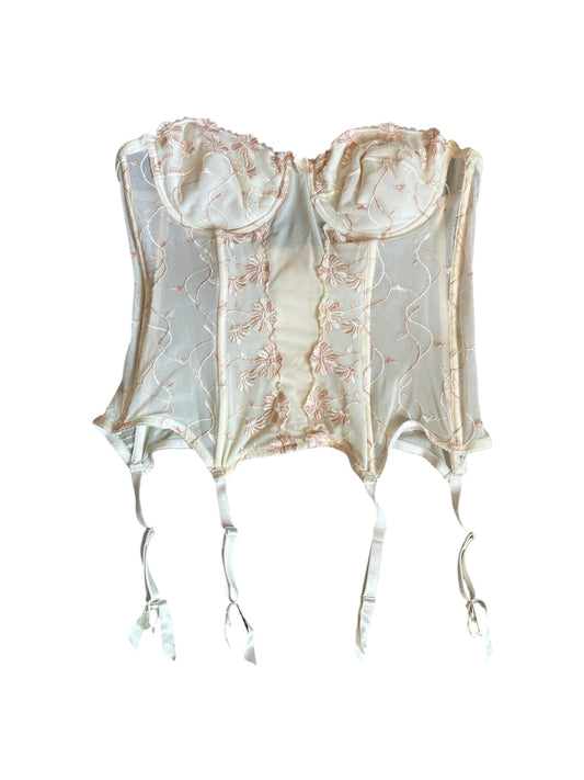 Floral strapless lace corset 38C