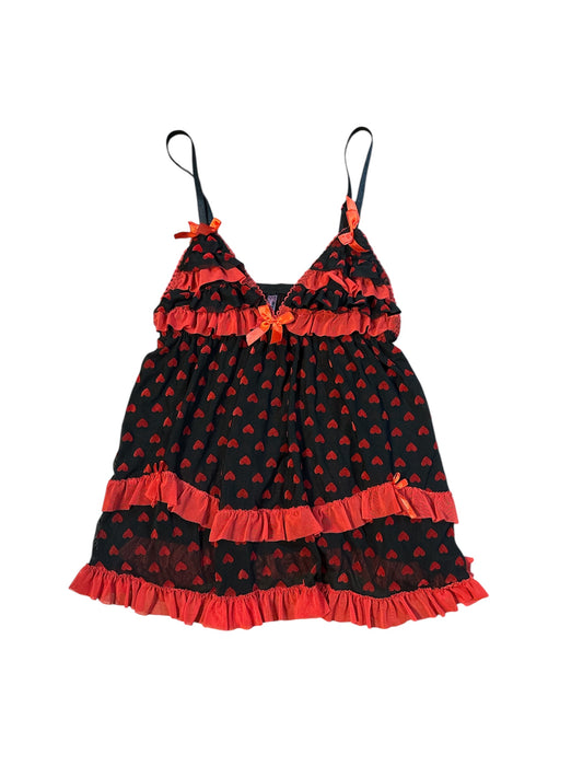Ruffle heart teddy size S
