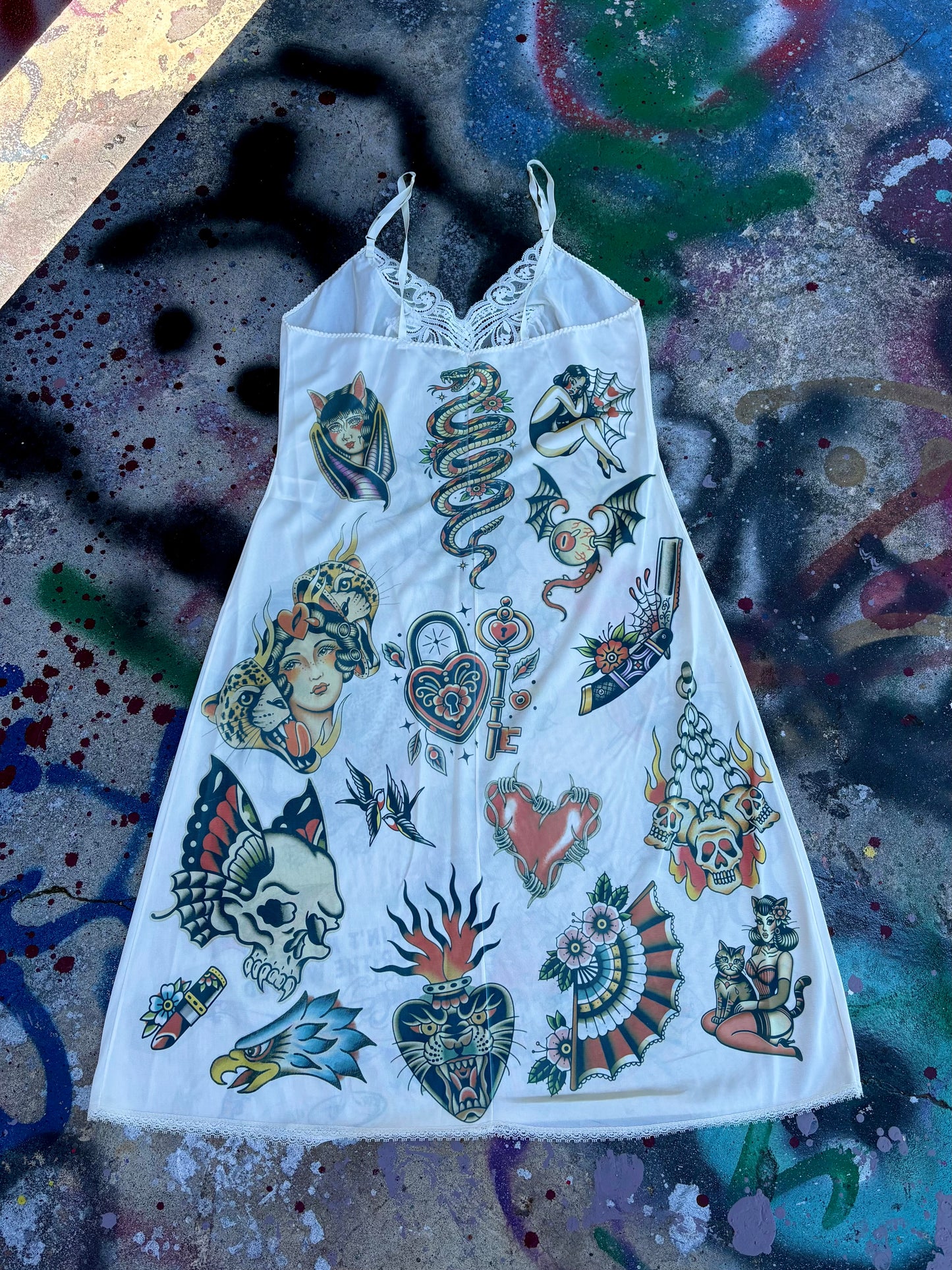Killer Stitch 1/1 graphic sheer dress size M