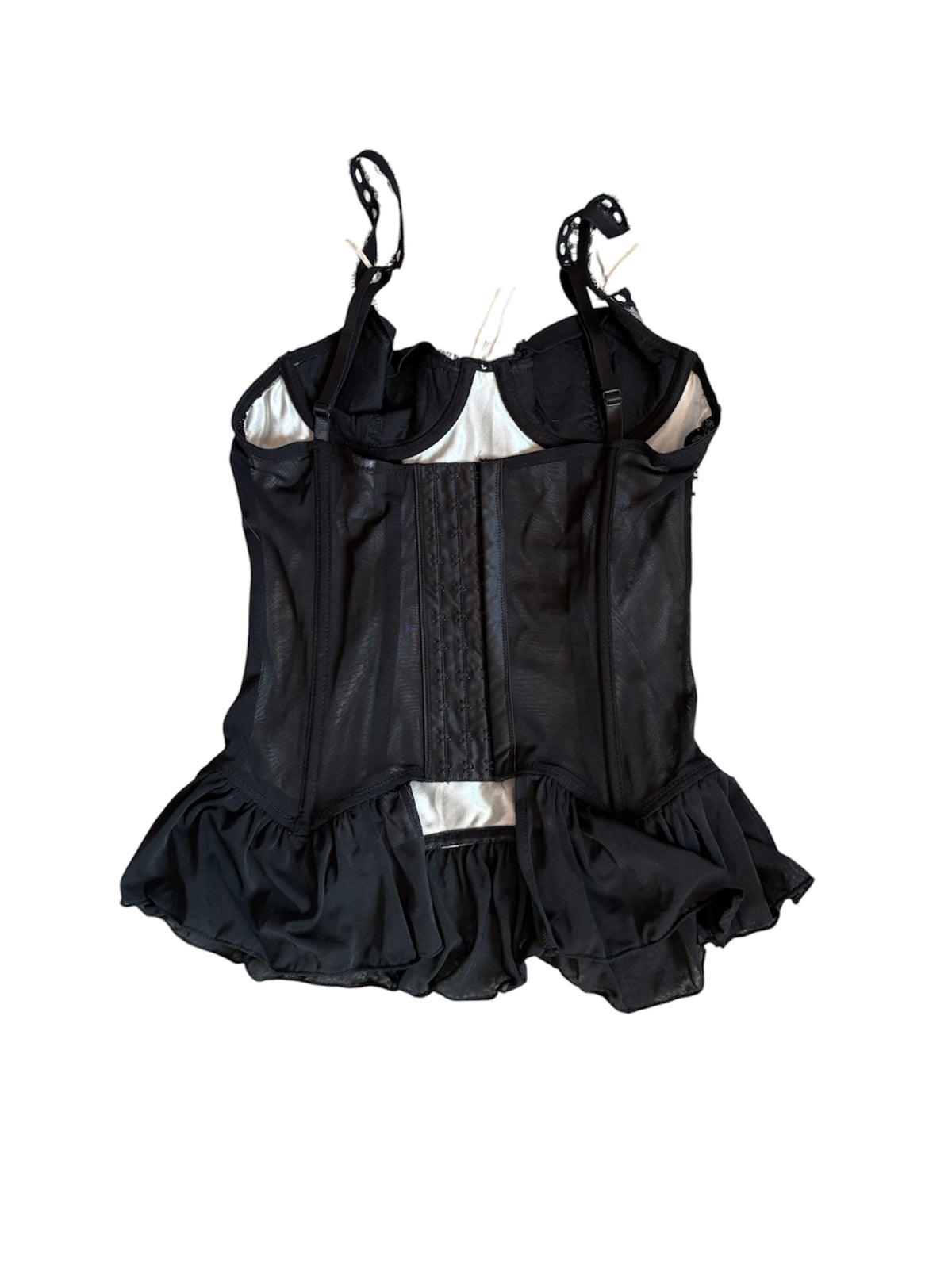 Black lace bustier top size 34B