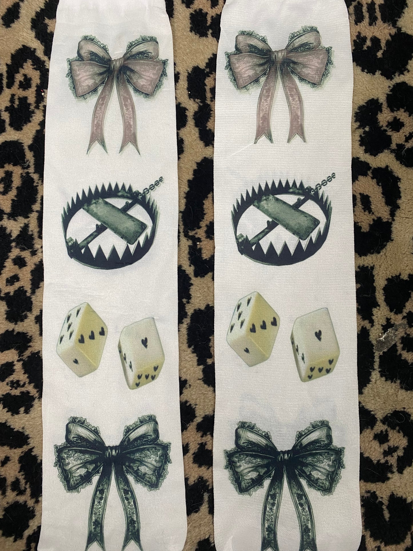 Bow printed socks