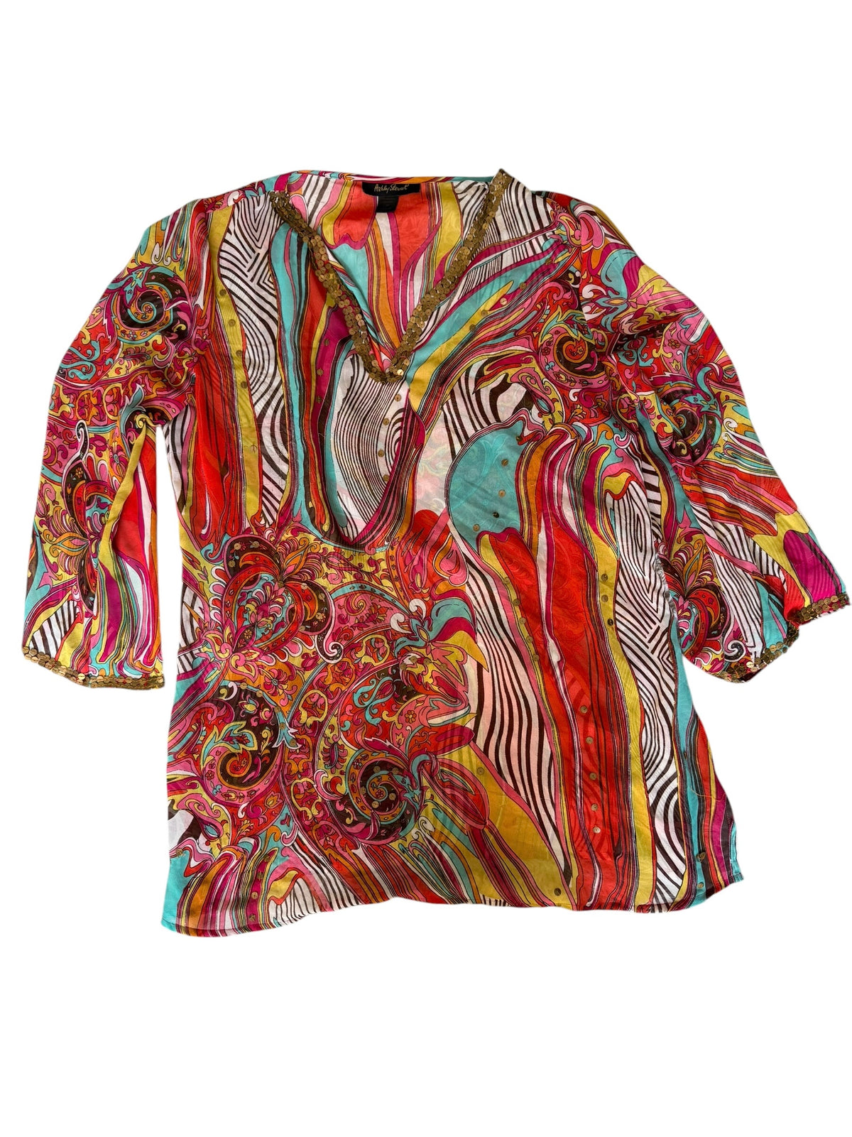 Sheer sequin Tunic Top Size 2X