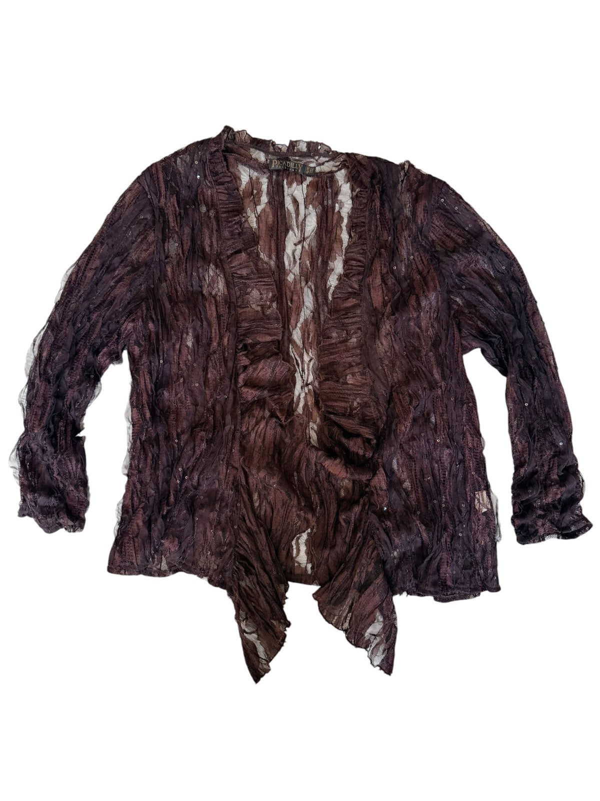 Sheer Ruffled Cardigan Size XXL