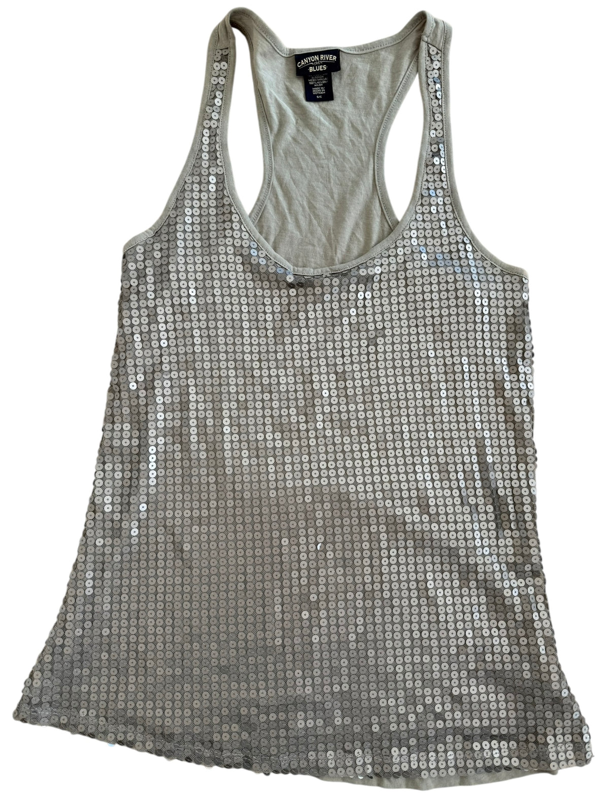 Gray Sequin scoop tank Size Small
