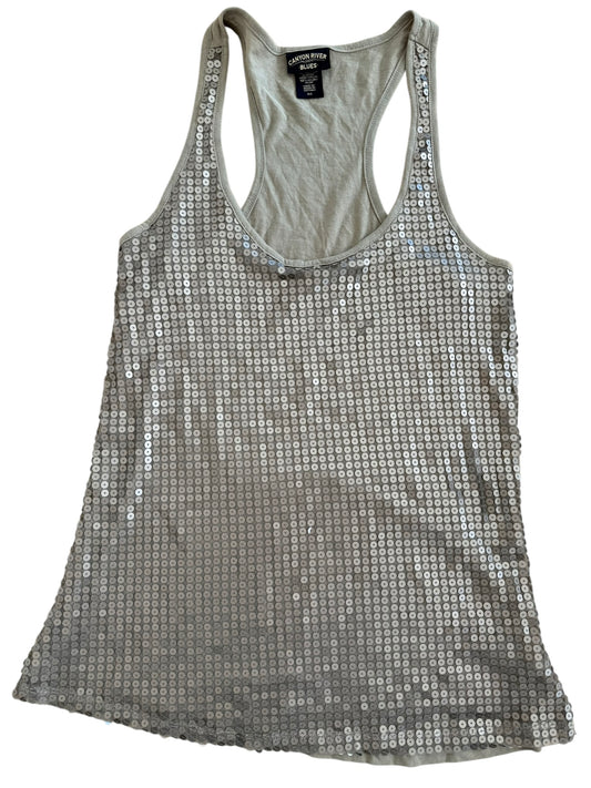 Gray Sequin scoop tank Size Small