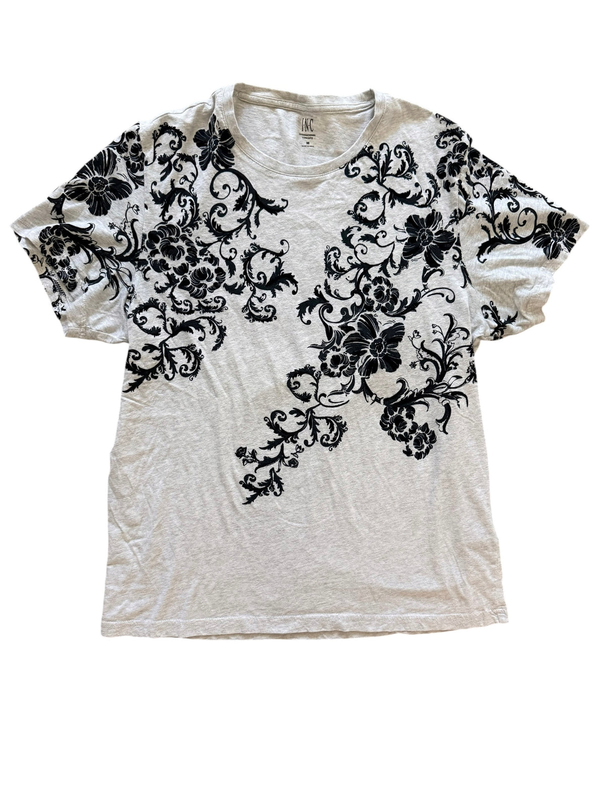 Black velvet Damask Print Top Size M