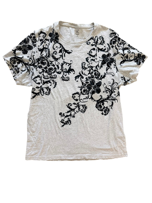 Black velvet Damask Print Top Size M