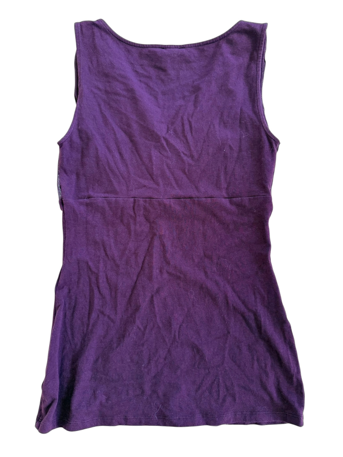 Plum sequin And Mesh V-neck sleeveless top Size Small ￼