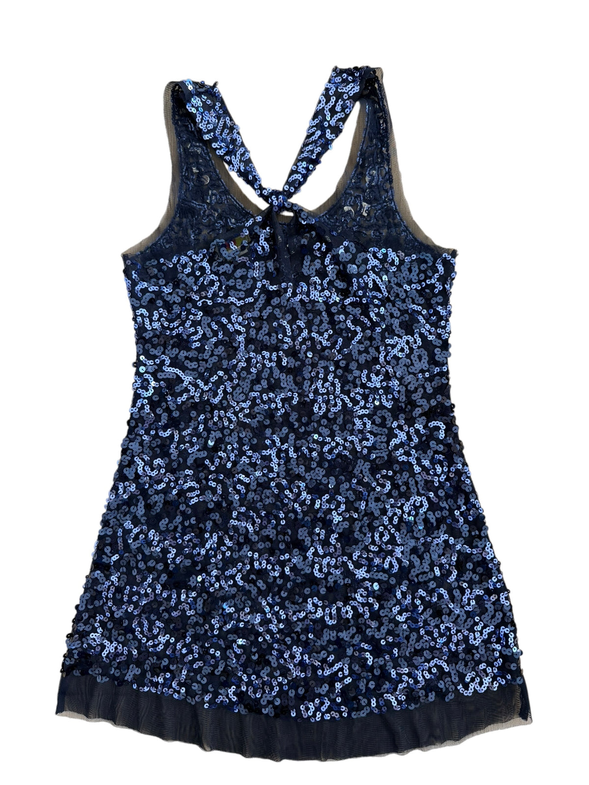 Blue And Black Sequin Top Size M