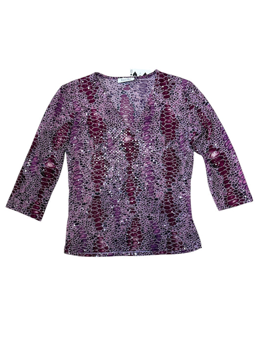Xanaka metallic purple snakeskin 3/4 top size M