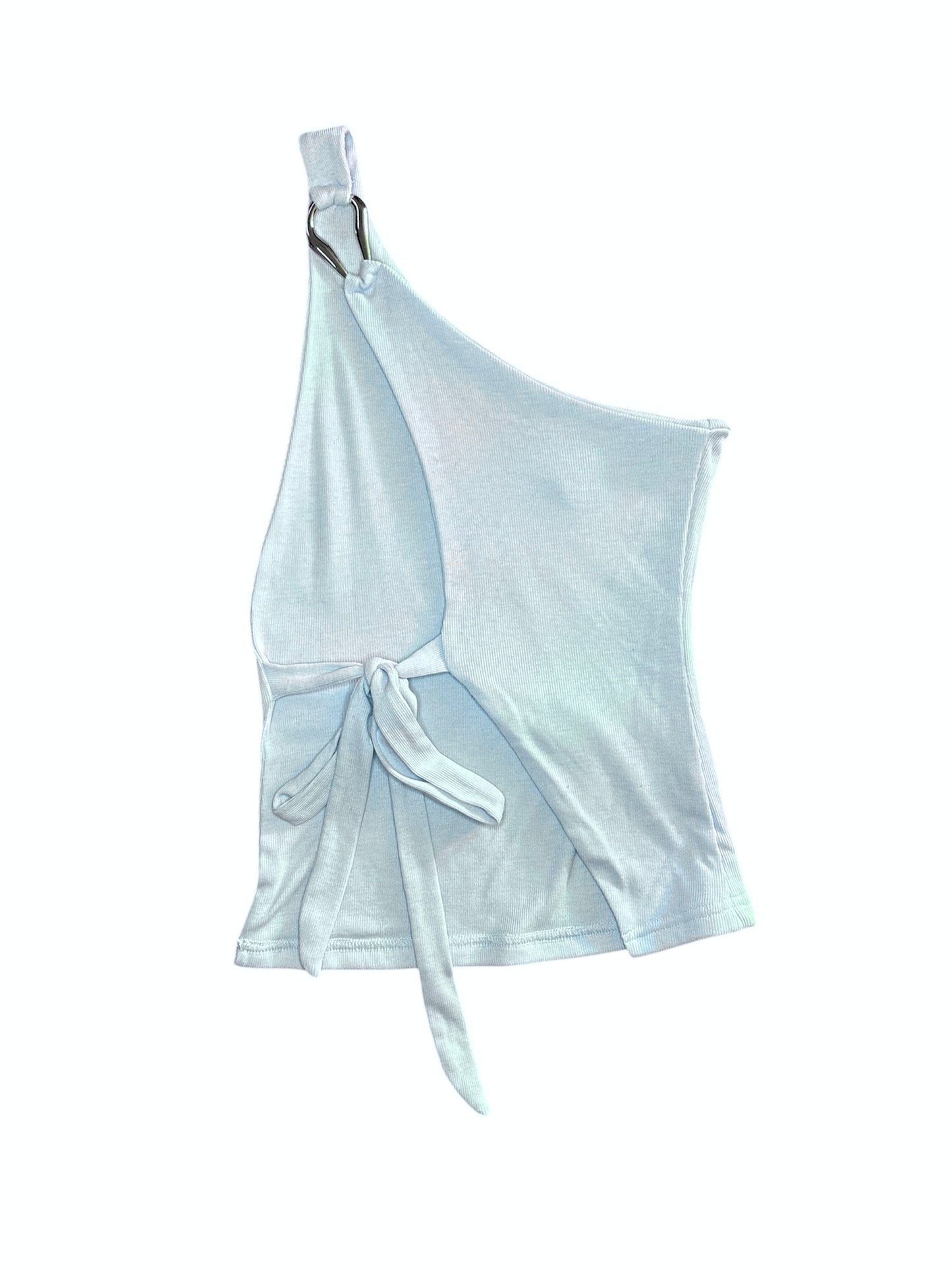 Back tie metal one shoulder tank size xs