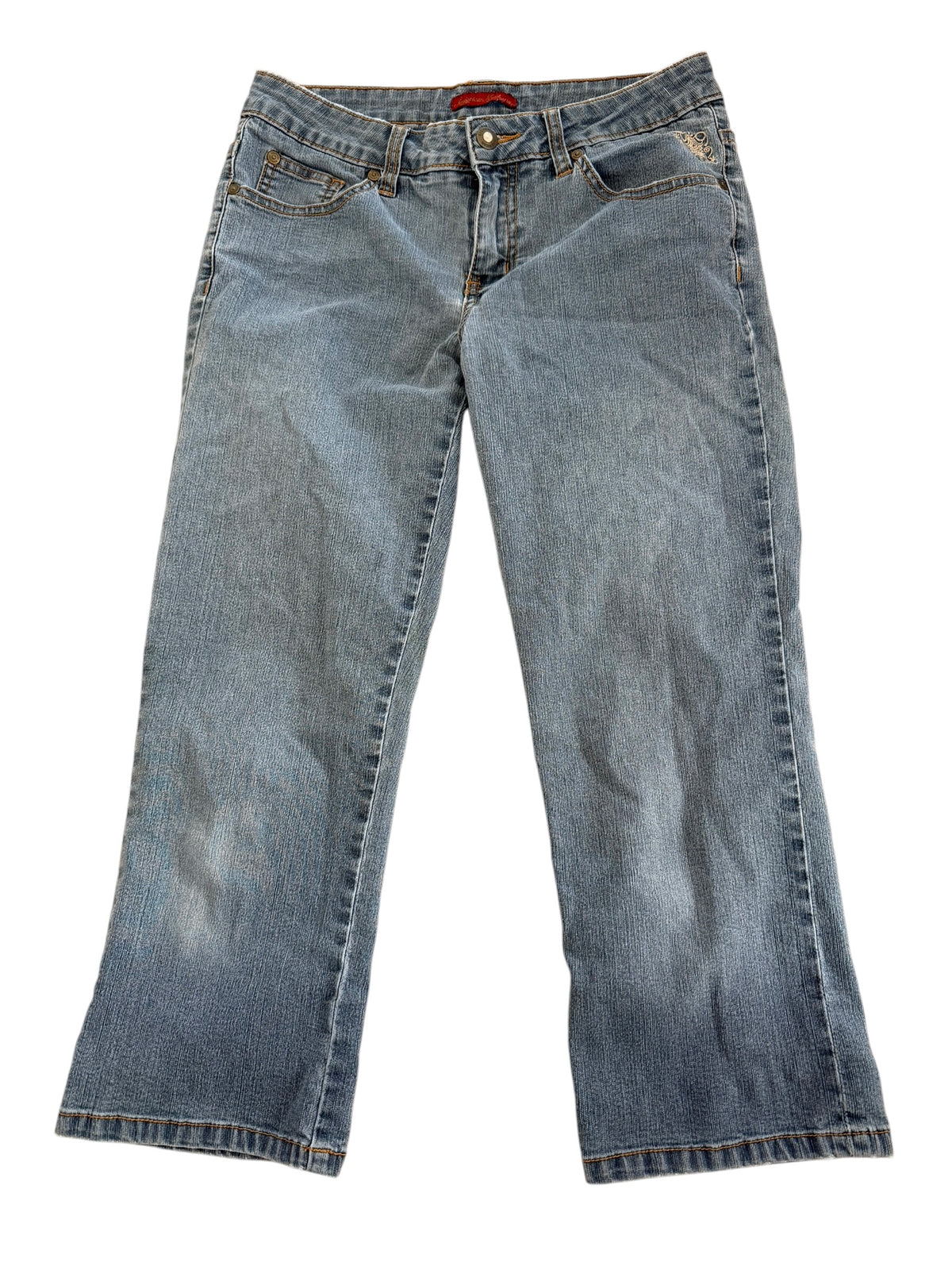 Y2K Embroidered Capris Size 28