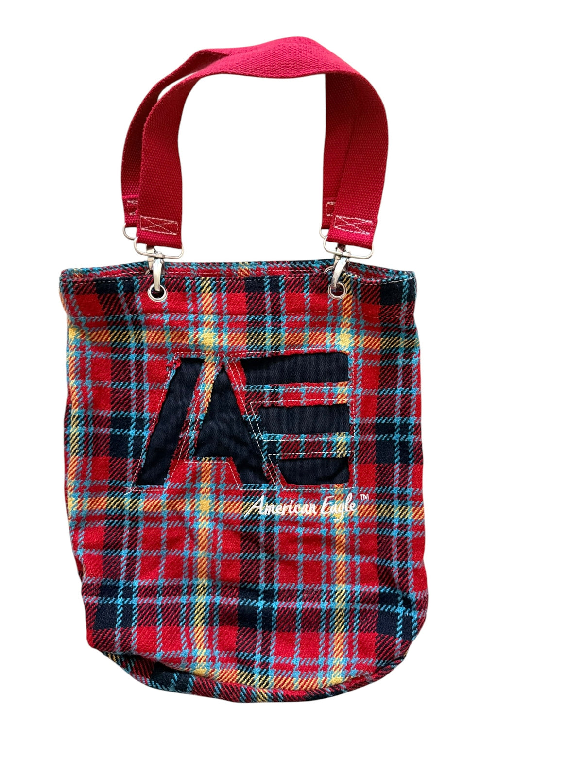 Vintage American Eagle Plaid Tote