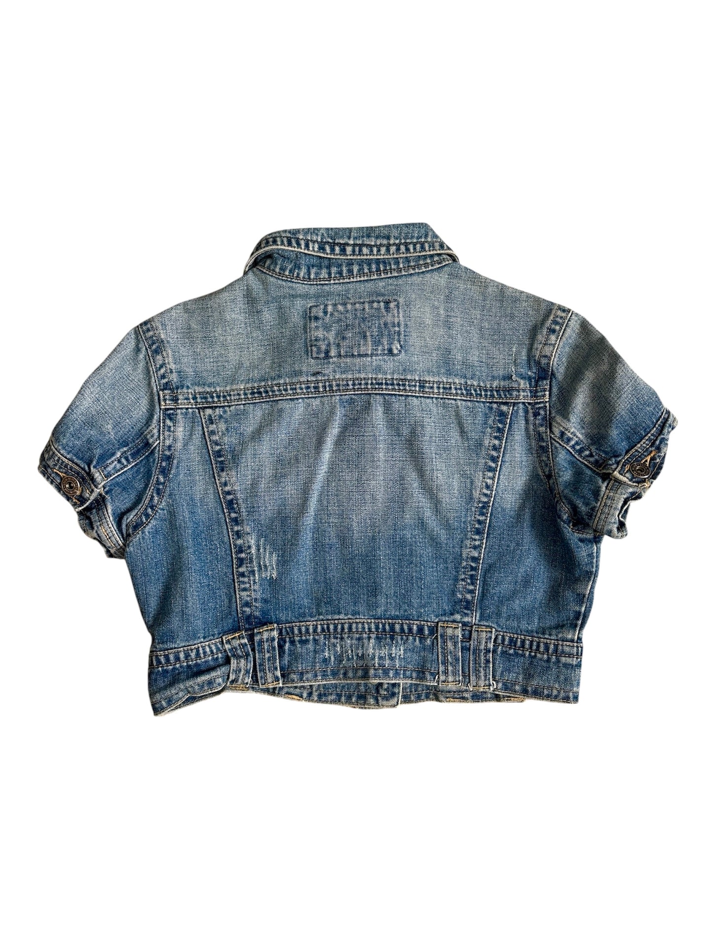 Star jeans y2k denim cropped button up top size small