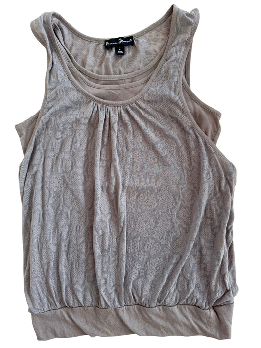Gray Snakeskin Bubble Hem Tank Size Medium
