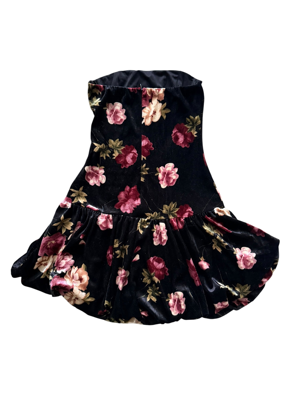 Velvet Strapless Bubble Dress Size S