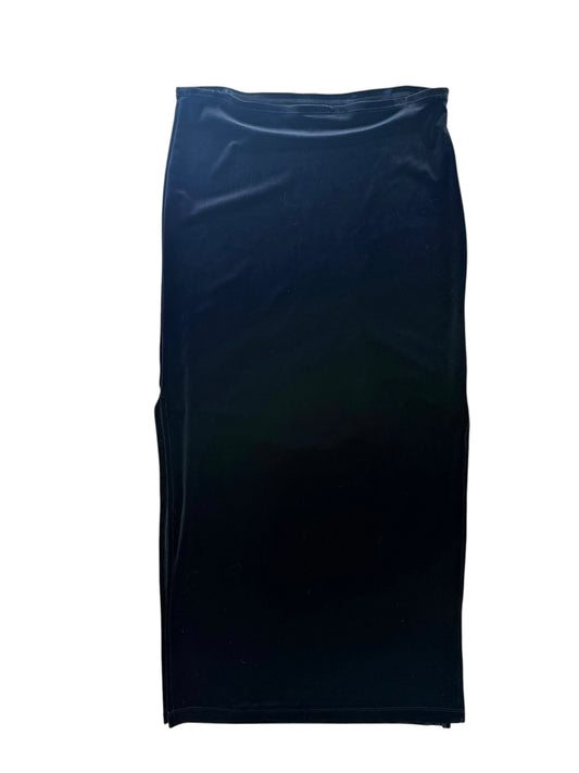 Black Velvet Double Side Slit Maxi Skirt   Size Medium
