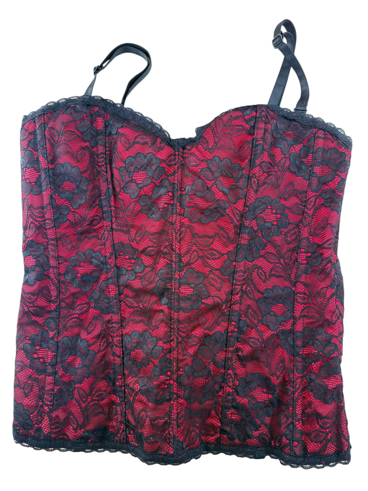 Vtg Lace And Satin Corset Size M￼