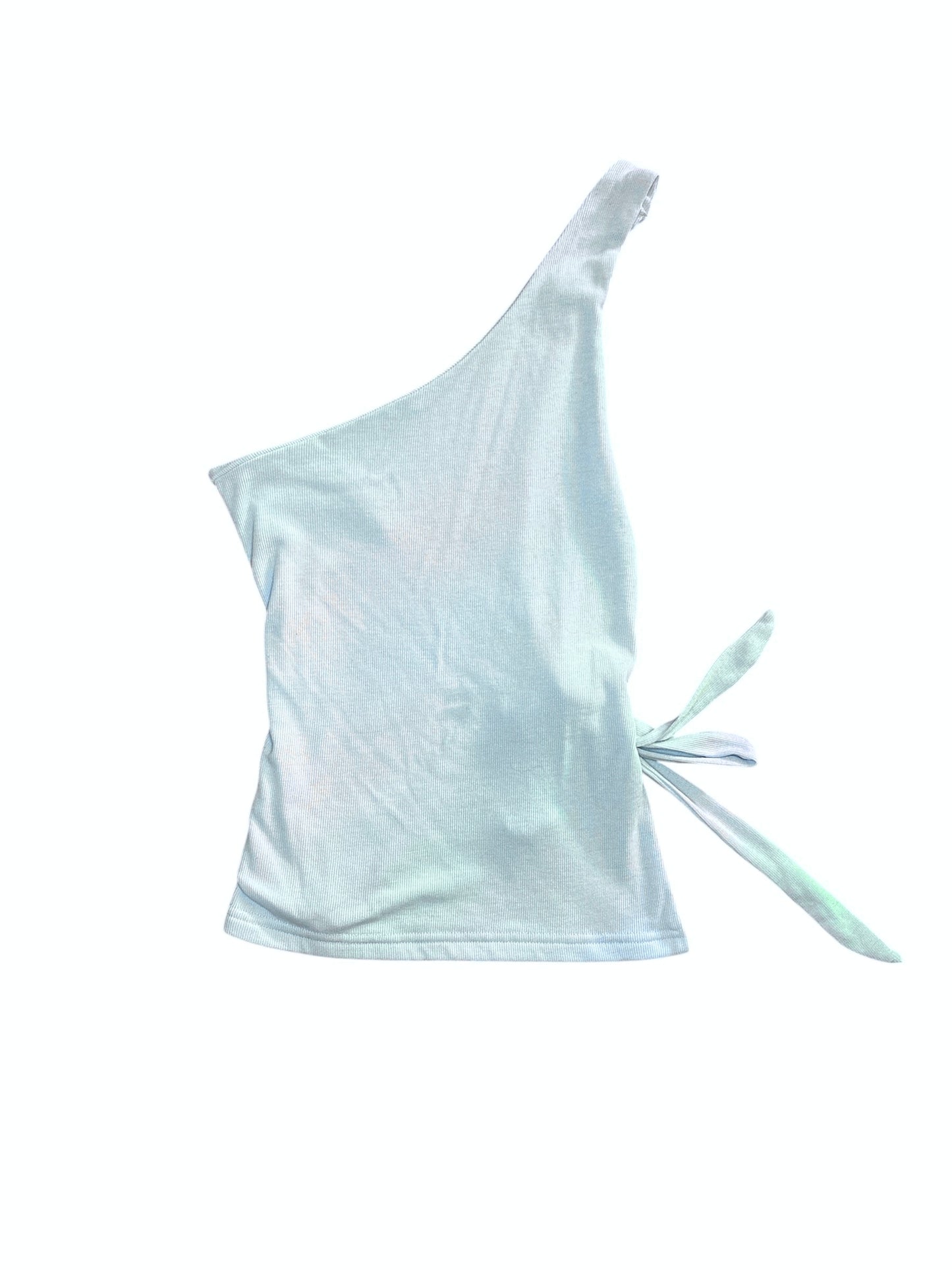 Back tie metal one shoulder tank size xs
