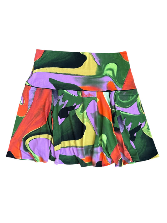 Patterned stretchy mini skirt size xl