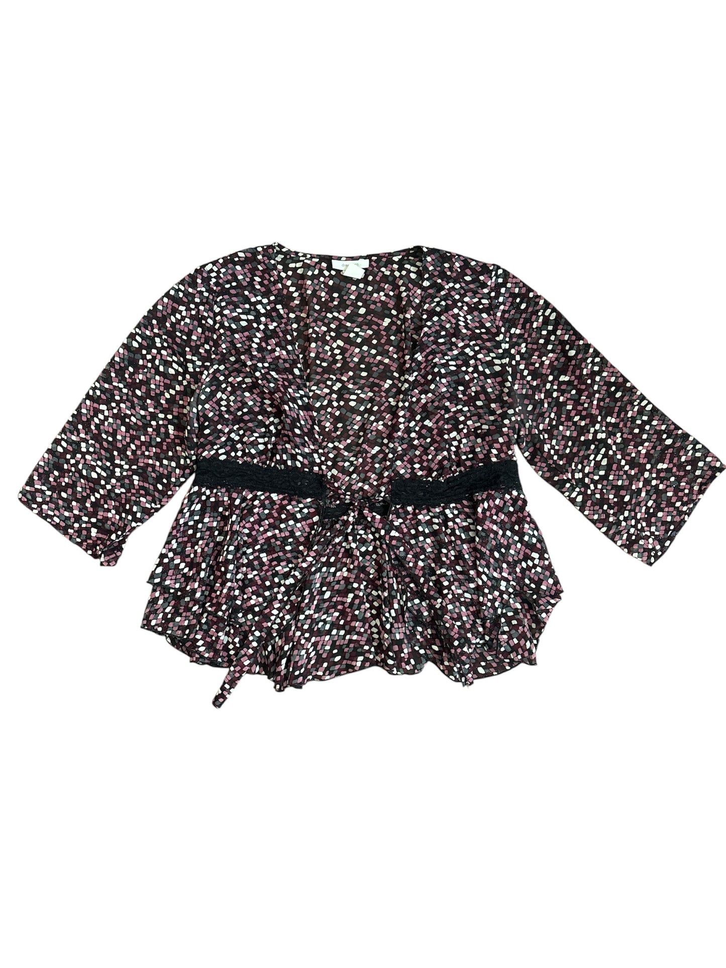 Patterned glittery sheer tie cardigan size 14/16