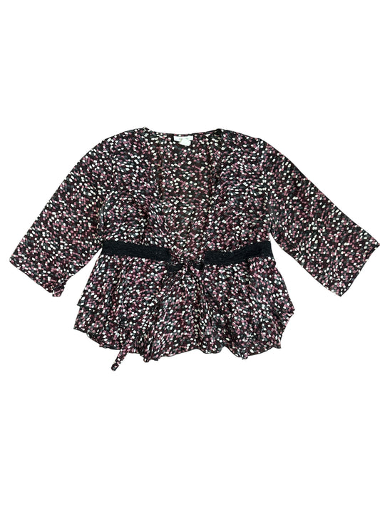 Patterned glittery sheer tie cardigan size 14/16