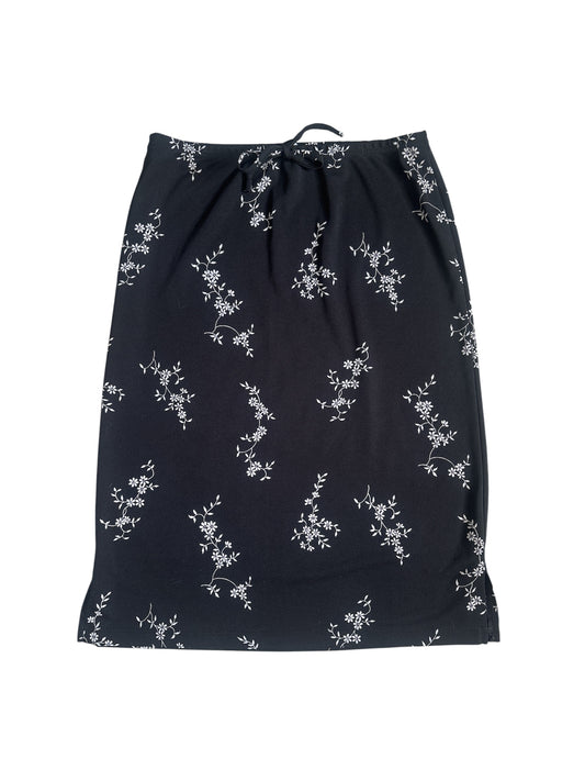 Vtg elastic floral midi skirt size s