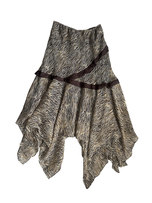 Paradise NY animal print asymmetrical maxi skirt size small