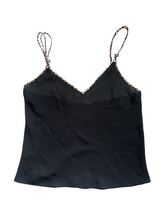 Sheer tank w cheetah straps size L/XL