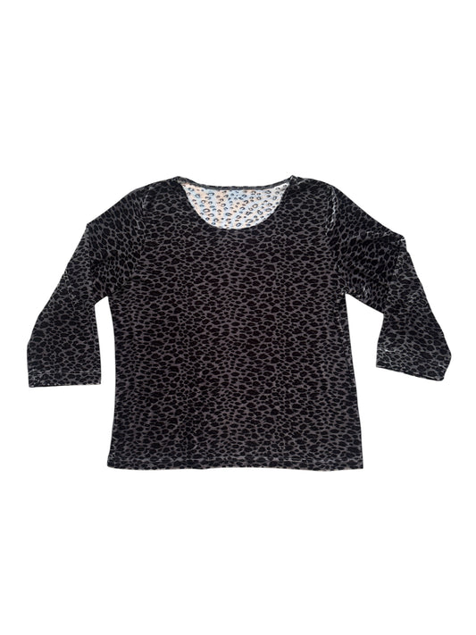 Velvet animal print 3/4 sleeve size m/l
