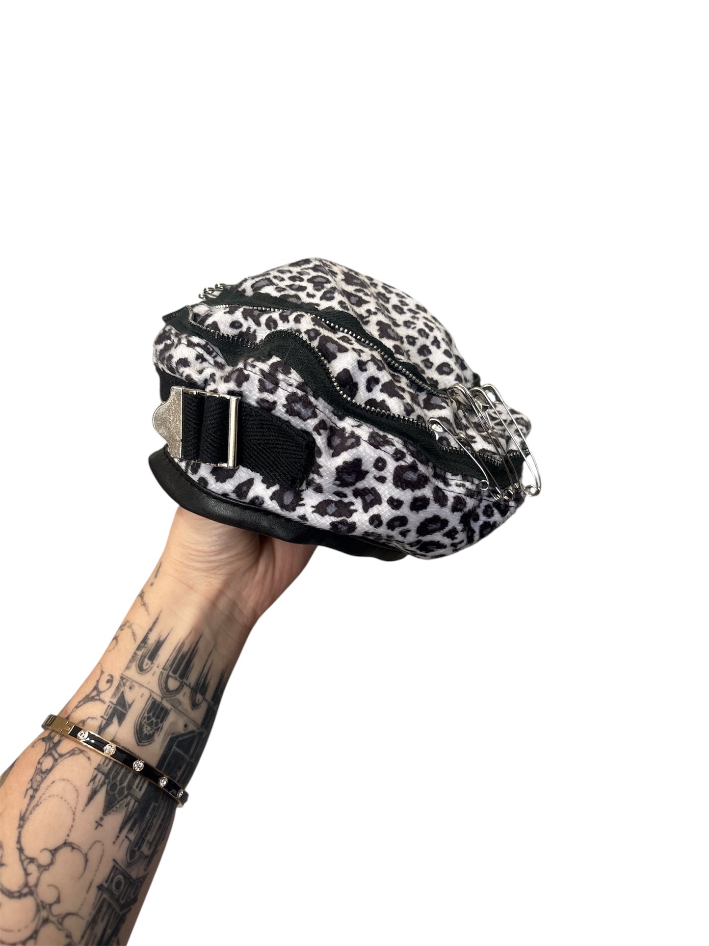 Eternal Bella upcycled animal print beret
