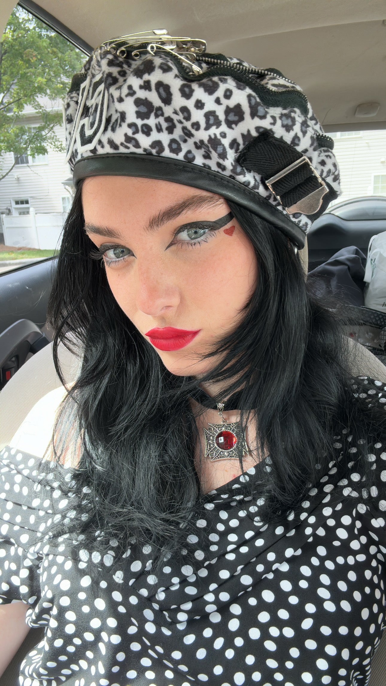 Eternal Bella upcycled animal print beret