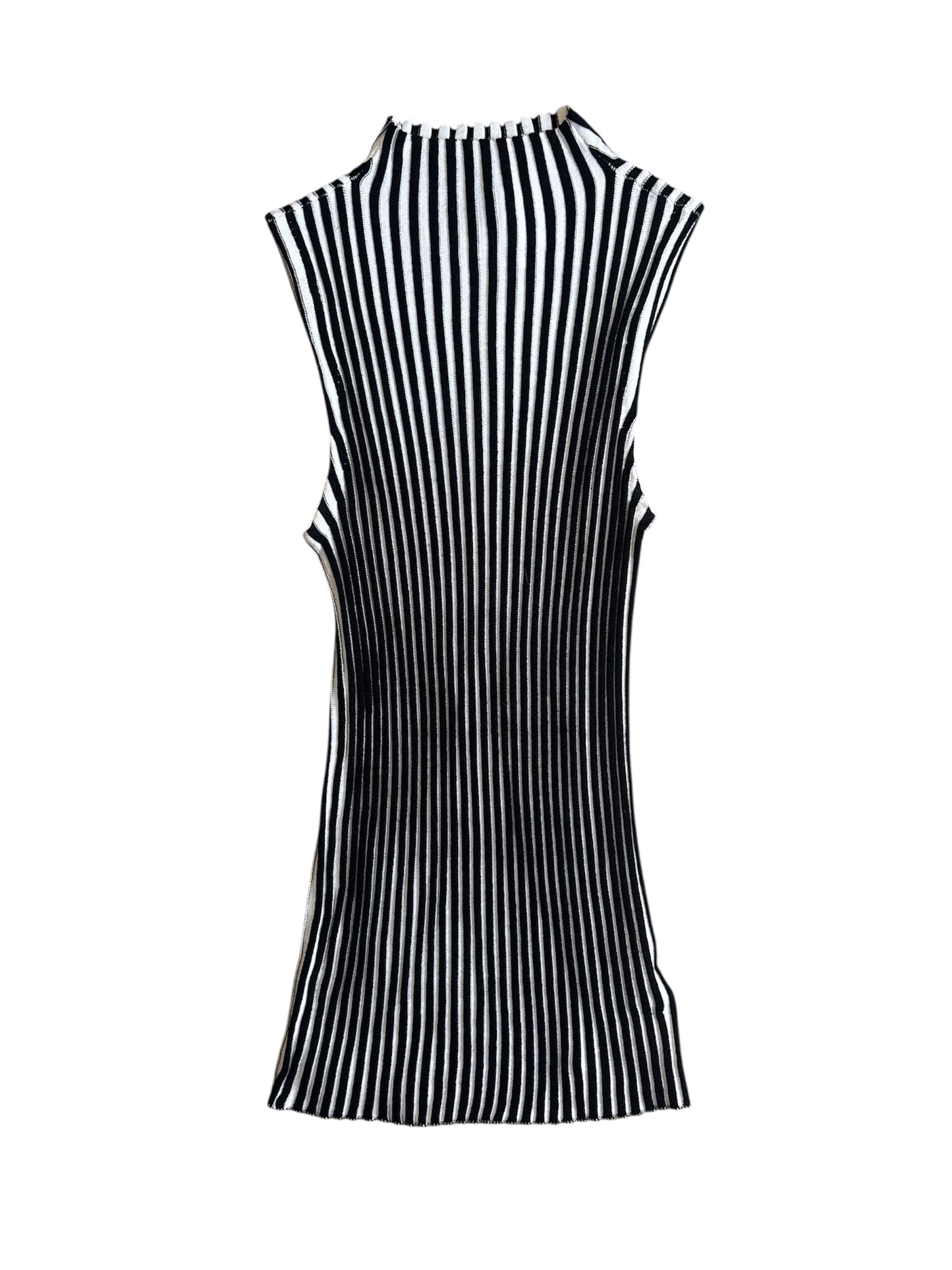Stretchy accordion stripe tank size s