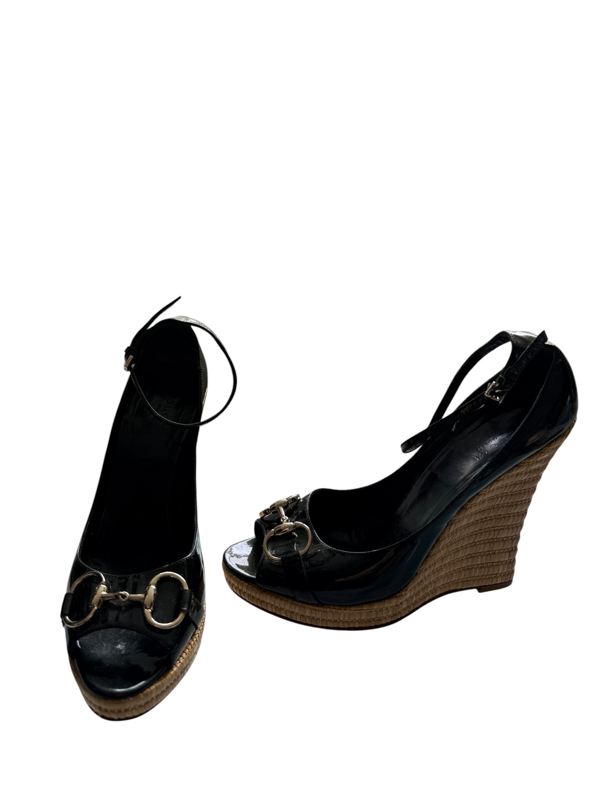 Gucci Marmont Wedge Espadrilles Size 9