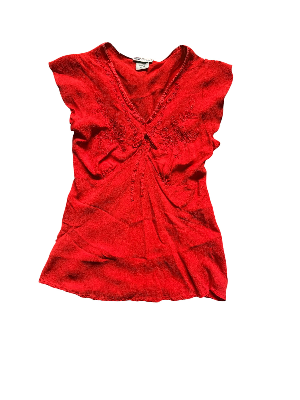 Embroidered Flowy Top Size S